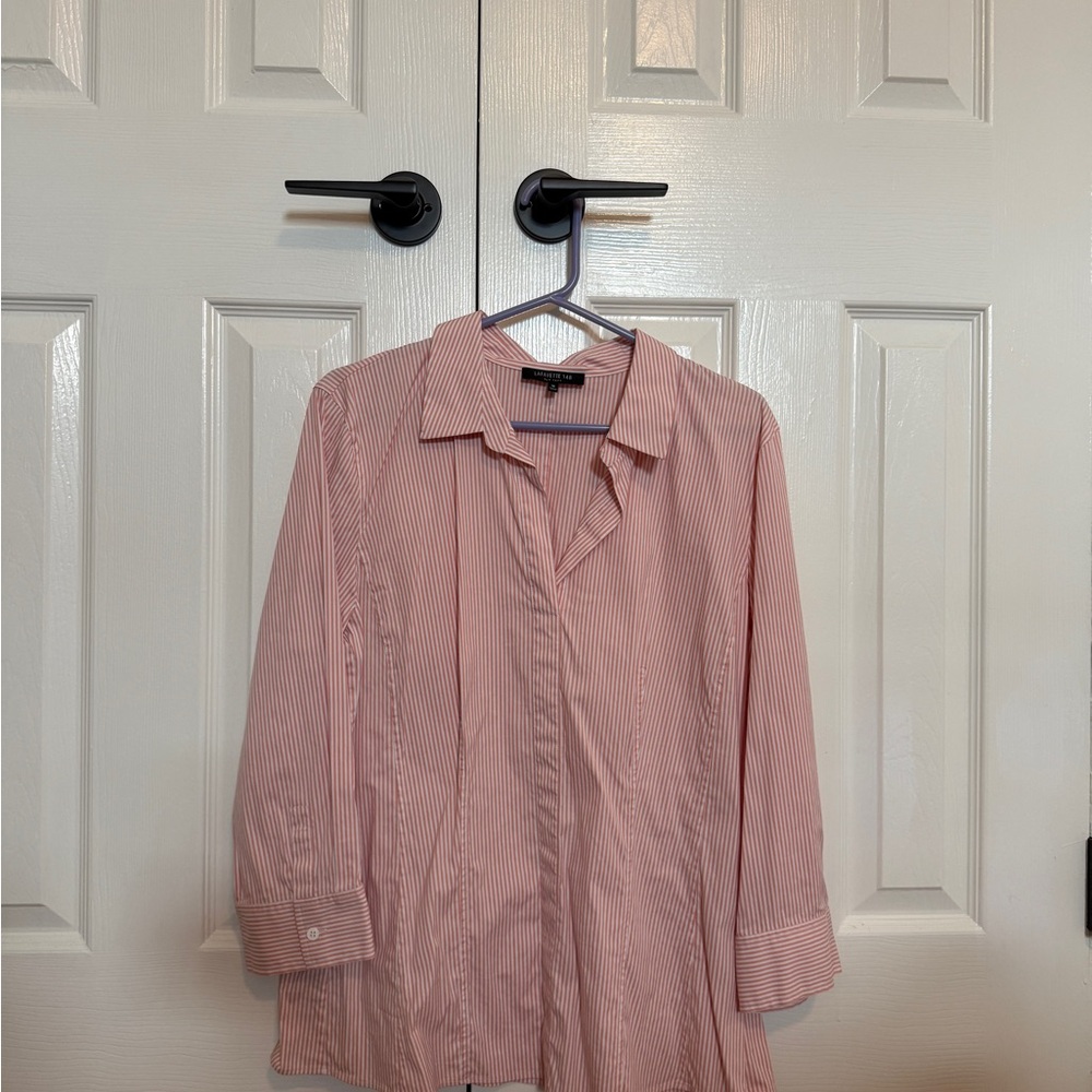 LAFAYETTE 148 New York Katherine Side Zip Shirt office style Size 16